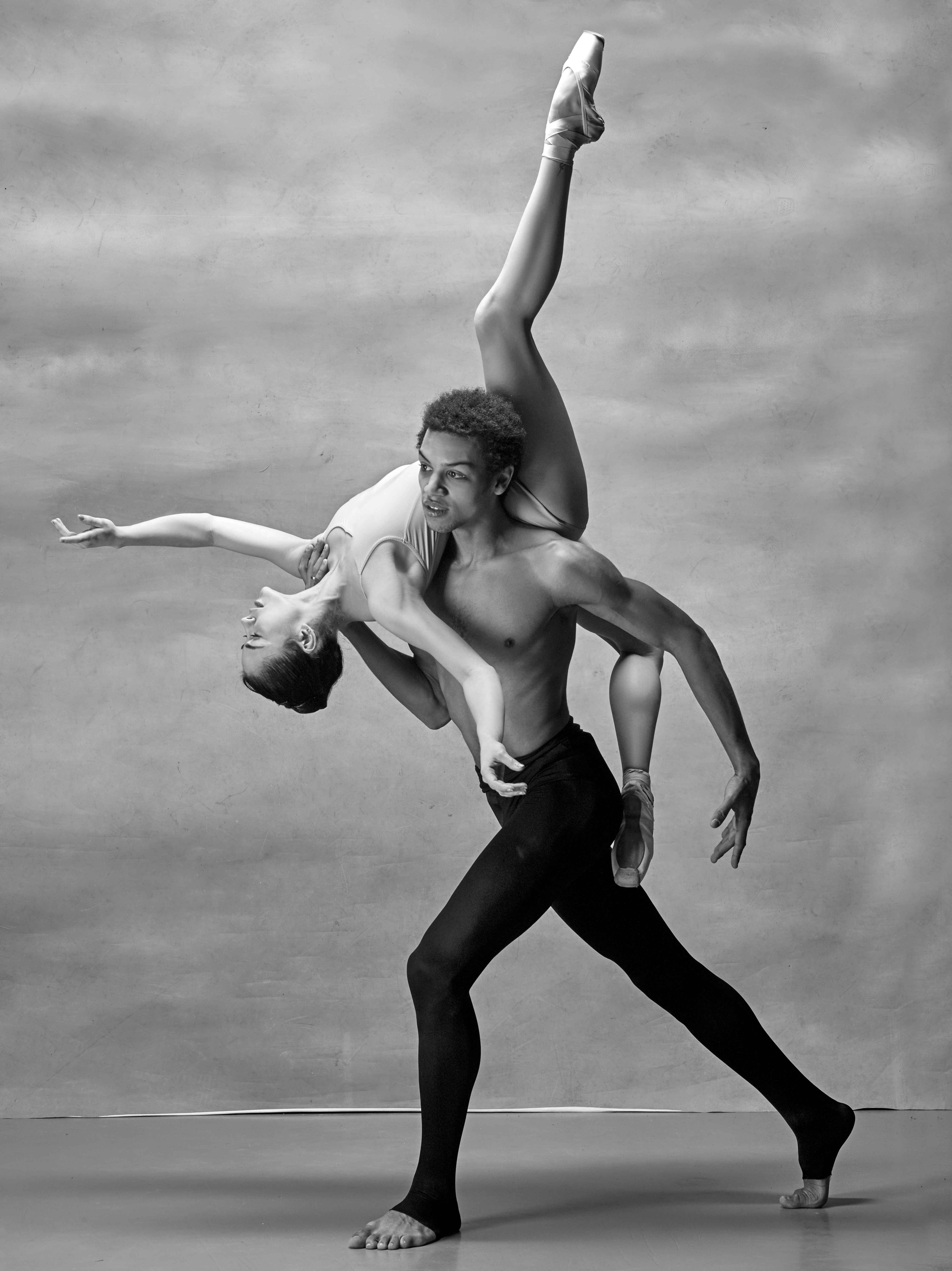 Ballet partners in dramatic pose